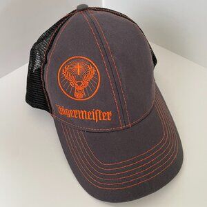 Jägermeister Trucker Hat Black/Orange Mesh Snapback Embroidered Logo – Like New